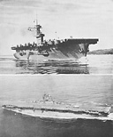 Figure 3-2. An escort carrier (CVE); a fleet carrier (CV).