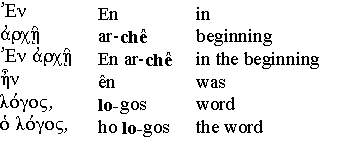 Analysis of John 1:1a