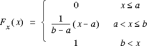 FX(x)=0,1/(b-a)(x-a) a<x<b, 1