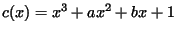 $ c(x)= x^3+ax^2+bx+1$