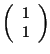 $ \left( \begin{array}{c} 1\\ 1
\end{array} \right)$