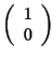 $ \left( \begin{array}{c} 1\\ 0
\end{array} \right)$