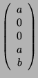$ \left( \begin{array}{c}a\\ 0\\ 0 \\ a\\ b \end{array}\right)$