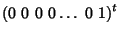 $\displaystyle \left( 0 \ 0 \ 0 \ 0 \dots\ 0 \ 1 \right)^{t}$