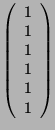 $ \left(\begin{array}{c}
1\\ 1\\ 1\\ 1\\ 1\\ 1 \end{array}\right)$