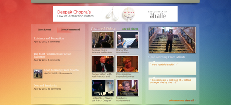 Deepak Chopra Website Homepage