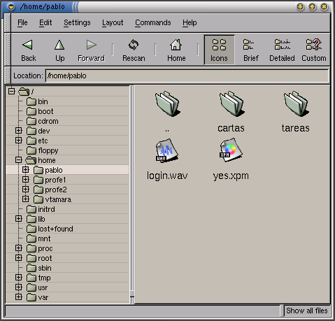 Administrador de archivos de Gnome