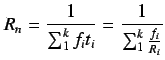 $\displaystyle \displaystyle R(f)=\frac{1}{\frac{f}{R_H}+ \frac{1-f}{R_L}}$