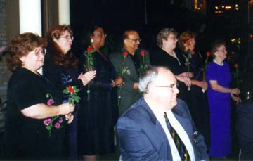 News Division members (named below) at the banquet