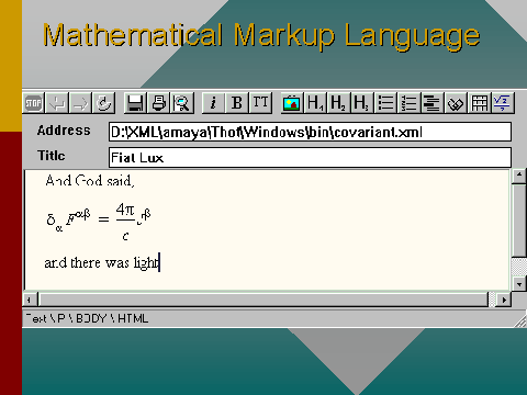 Mathematical Markup Language